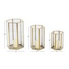 CosmoLiving by Cosmopolitan Glass Decorative Candle Lantern with Metal Plate,