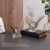 Flying Eagle Statue Modern Abstract Metal Eagle Crystal Ball Figurine