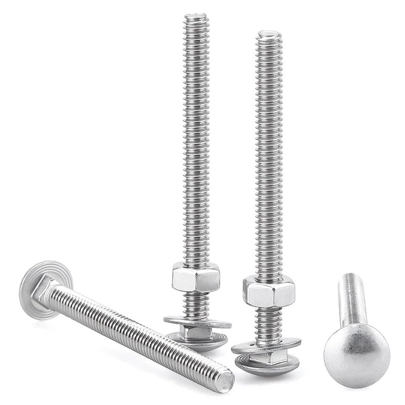 Glvaner 5/16-18 x 3-1/2" (12 Sets) Stainless Steel Carriage Bolts