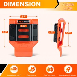 MELOTOUGH Drill Holder for Tool Belt – Orange ABS Holster, Rivet-Reinforced, Fits 2.7" Belt, Clip for Impact Driver, Tape Measure