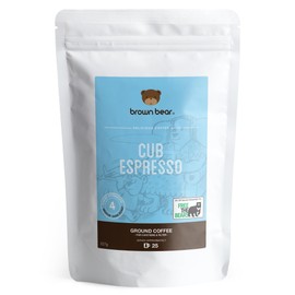 Medium Dark Roast Strong Espresso Coffee Beans 227g - Brown Bear Cub Espresso Blend - Suitable for All Coffee Machines - Strength 4 - Donation to Free The Bears