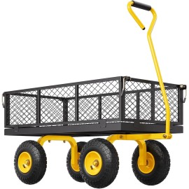 VEVOR 900 Lbs Heavy Duty Steel Garden Cart,  Mesh Removable Sides