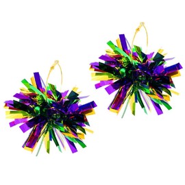 Colorful Mardi Gras Resin Acrylic Tassel Dangle Earrings Funny Mask Feather Flame Cocktail Carnival Earrings for Women Shining Glitter Leaf Leather Hoop Earrings Holiday Jewelry- Style 5