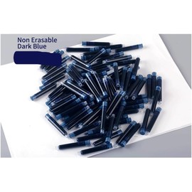 Cartuchos de tinta universales azul oscuro/negro/rojo (50/100 piezas) - Recambios para pluma estilográfica con capacidad de 0,9 ml y diámetro de 5 mm