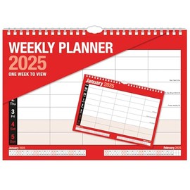 2025 5 Person Wall Calendar Week to View Planner - 5 Column Weekly Organiser - Home Office Staff Rota - Wiro Bound Hanging Home Planner