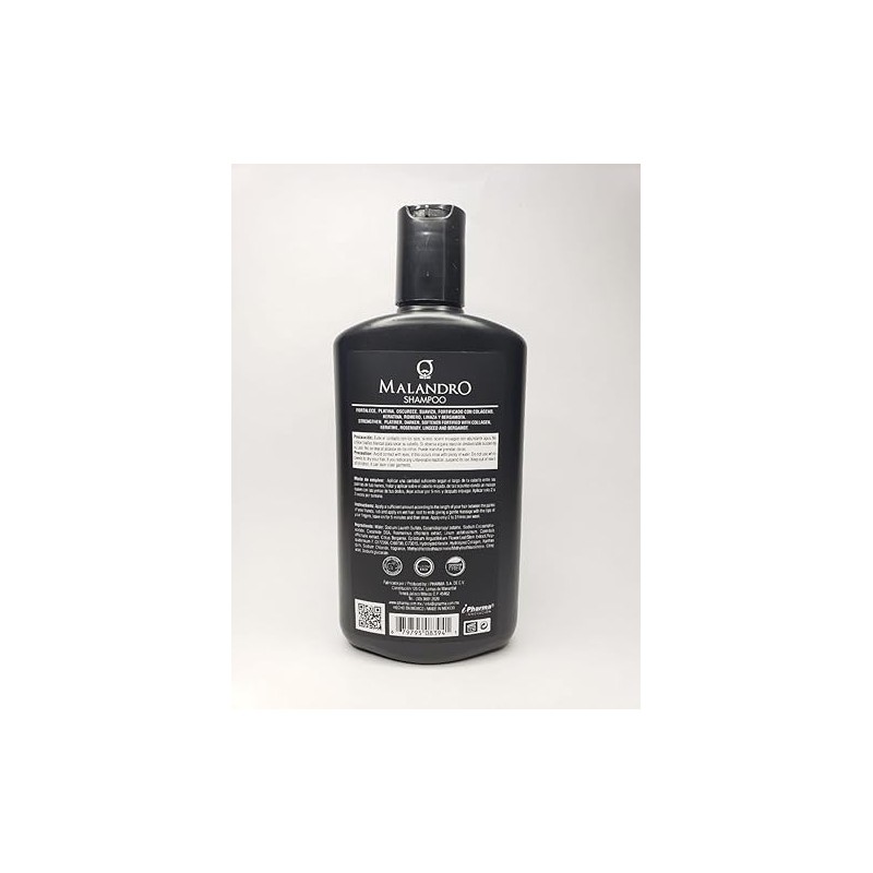 Malandro Shampoo Premium Anticaída con Bergamota y Romero de 450