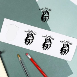 4 x 'Don't Give Up with Muscular Man' Clear Sticker Decals – Waterproof Film for Windows, Cars, Walls & Crafts, Small (50mm) (DC00140304)