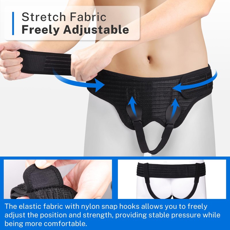 KUAZIDAR Hernia Belt for Men & Women - Single/Double Inguinal