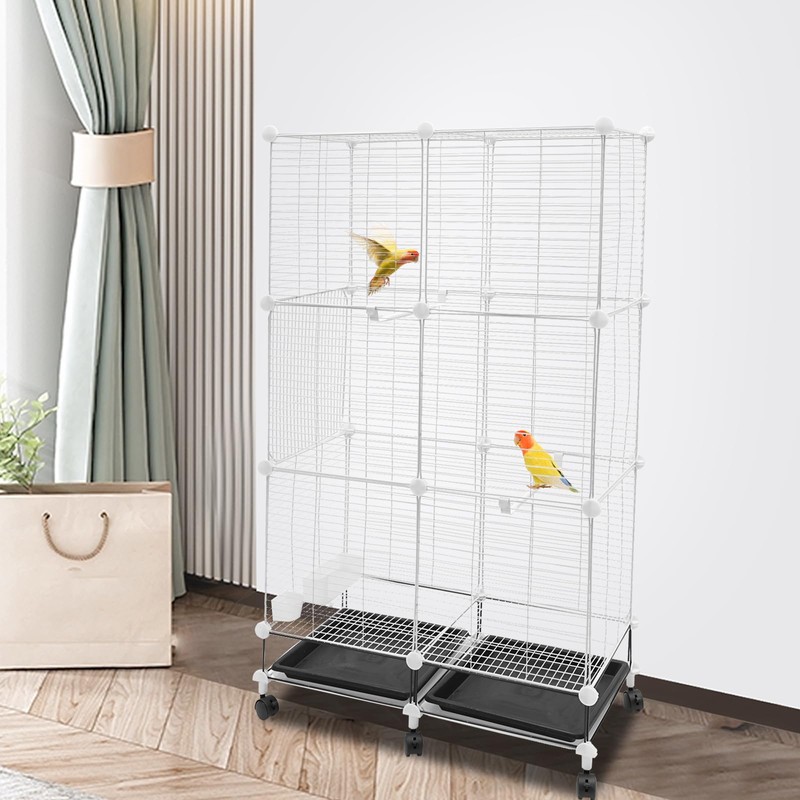 Giciashop 49-Inch Wrought Iron Bird Cage, 3 Tier Large Bird
