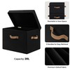 StorageWorks Fabric Storage Bins with Lid, Decorative Storage Boxes for
