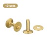 sourcing map 10 Set Brass Rivets and Burrs, 9x3.3x14mm Solid
