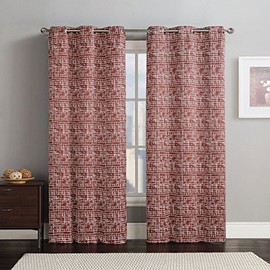 Royal Hotel Bedding Lenox Rust Top Grommet Woven Blackout Window Curtain Panels, Pair/Set of 2 Panels, 38x96 inches Each