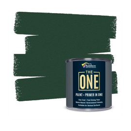 THE ONE All-In-One Paint & Primer - Green Satin, 33.8 Fl Oz/1 Liter | 1 Coat Formula | Easy Indoor & Outdoor Decorating for Home & Garden Walls, Floors & Furniture | Water-Based & Low VOC