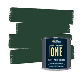 THE ONE All-In-One Paint & Primer - Green Satin, 33.8 Fl Oz/1 Liter | 1 Coat Formula | Easy Indoor & Outdoor Decorating for Home & Garden Walls, Floors & Furniture | Water-Based & Low VOC