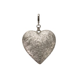 Alpenflüstern AAH056 Traditional Pendant Amulet Heart Large for Charivari or Costume Necklace (Antique Silver-Colour), Non-precious metal