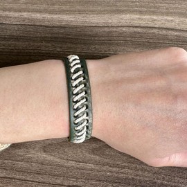 Balaijor Mens and Womens Retro Adjustable Leather Bracelet Belt Buckle Rope Cuff Bracelet(Green)