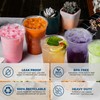 Freshware Clear Plastic Cups with Flat Lids and Straws [100