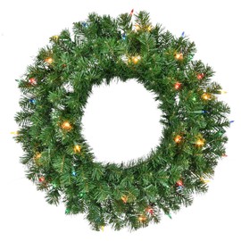 Brite Star 24 inch Northern Pre-Lit Wreath with 50 Lt Multi Mini Lights