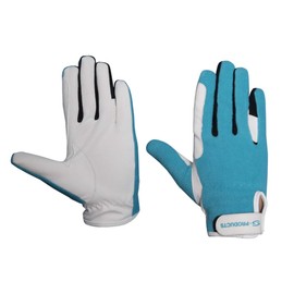 S-Products LADIES HORSE RIDING FLEECE & SYNTHETIC LEATHER WOMEN EQUESTRIAN SPORTS GLOVES (Small, Sky Blue)