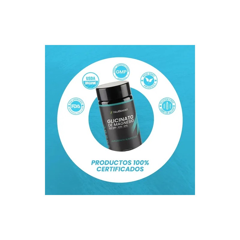 Glicinato De Magnesio Nuboost 500 Mg 30 Cápsulas