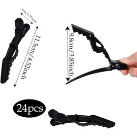 24Pcs Pinzas de Pelo de Cocodrilo, Pinzas para El Cabello para Mujeres, Pinzas de Cocodrilo, Peluquería Pinzas de Pelo para Peinar, para Todo Tipo de Cabello