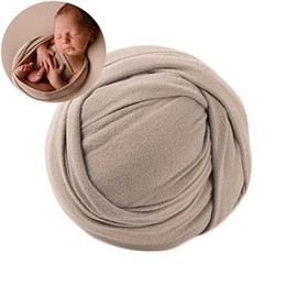 Zeroest Newborn Photography Outfits Props Stretch Wraps Newborn Photography Wrap for Baby Boys Girls Newborn Photoshoot Posing Wrap Blanket (Tan)