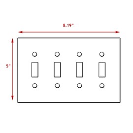Elements of Space - Decorative Switch Plate Covers - 4 Light Switch Cover Plate - Lattice White Design