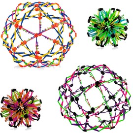 4E's Novelty Expandable Breathing Ball Sphere (4 Pack) Toy for Kids Stress Reliever Fidget Toys for Yoga Anxiety Relaxation Expands from 5.6" to 12"