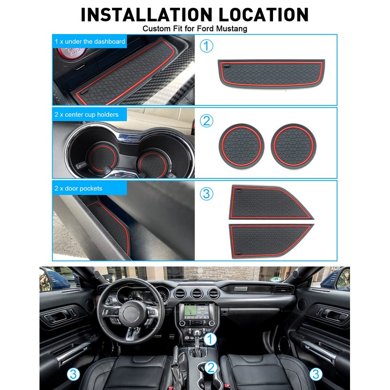 KENTUTO Fits for Ford Mustang Accessories 2015-2020 2021 2022 2023
