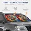 2 Piece Car Windshield Sun Shade Foldable Colorful Spiral Tie