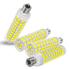 DUMILOO E11 Led Bulb Dimmable, 100 Watt Halogen Equivalent, 10W Daylight White 6000K, T3 T4 Mini Candelabra Base, JDE11 120V 100W for Ceiling Fans, Chandeliers, Cabinet Lighting, Pack of 4