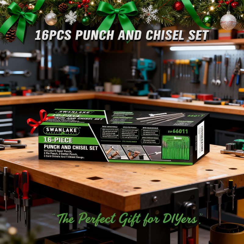 16-Piece Precision Punch & Chisel Set - Taper Punch, Pin