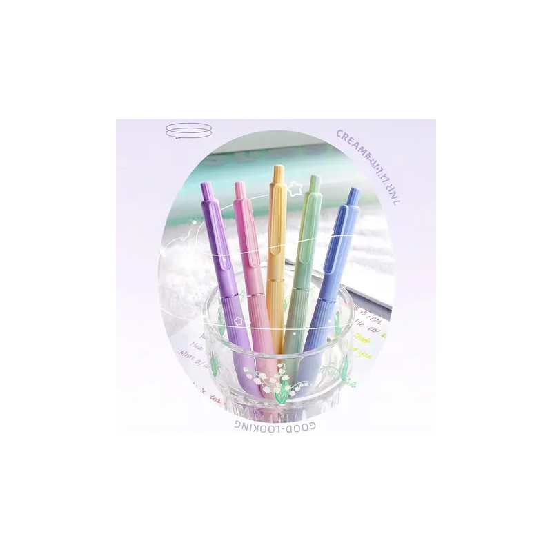 Set De Bolígrafo De Gel Tinta Multicolor Punta Fina 5pcs