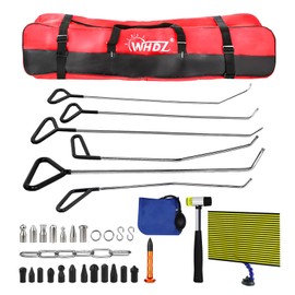 WHDZ Paintless Dent Repair Tools Dent Removal Rods Kit with Awl Head Reflector Board Stainless Steel Repair Set for Car Auto Body Removal of Hail Dents