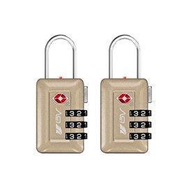 BV TSA Approved Luggage Travel Lock, Set-Your-Own Combination Lock for School Gym Locker, Luggage Suitcase Baggage Locks, Filing Cabinets, Toolbox, Case (Champagne Gold, 2 Pack)