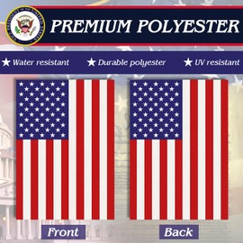 URSKYTOUS 2Pcs American Garden Flags 12×18 Double Sided Patriotic USA Garden Flag Thick Weatherproof Burlap US Stars and Stripes Patriotic American Flags for Yard Outdoor Decor Porch Patio Farmhouse Lawn