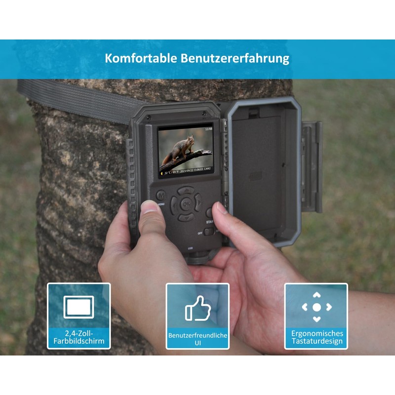 GardePro E5S Wildlife Camera 32MP 1296P H.264 Video, Wildlife Camera