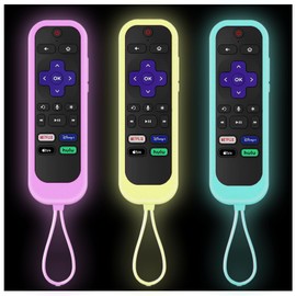 Gavyqier 3Pack Remote Control Cover fits for Roku TV | Onn Roku | TCL Hisense Roku Silicone Protective Controller Sleeve Universal for Roku Express 2021 Roku Streaming Stick+ Remote Case with Lanyards