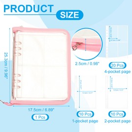 PATIKIL Sticker Organizer Binder, Reusable A5 Sticker Album Collecting Book Glitter Cover Zipper Binder with 220 Pocket, Pink