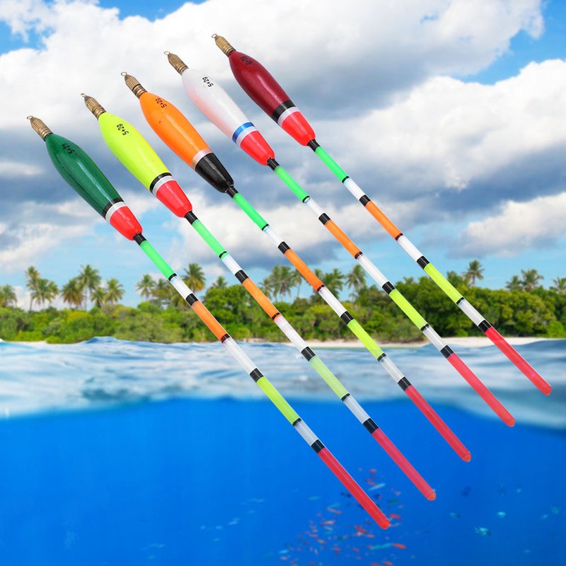 5PCS Multiple Color Balsa Wood Fishing Float Bobber Bite Indicator