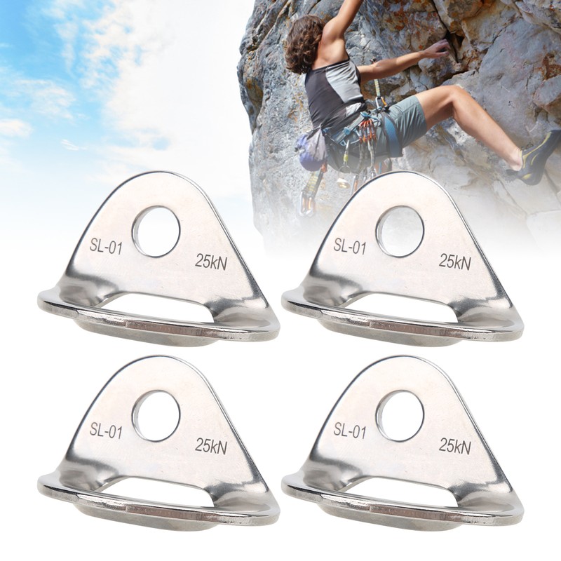 4 Pcs Climbing Hanger Stainless Steel Durable Rock Climbing Accessories