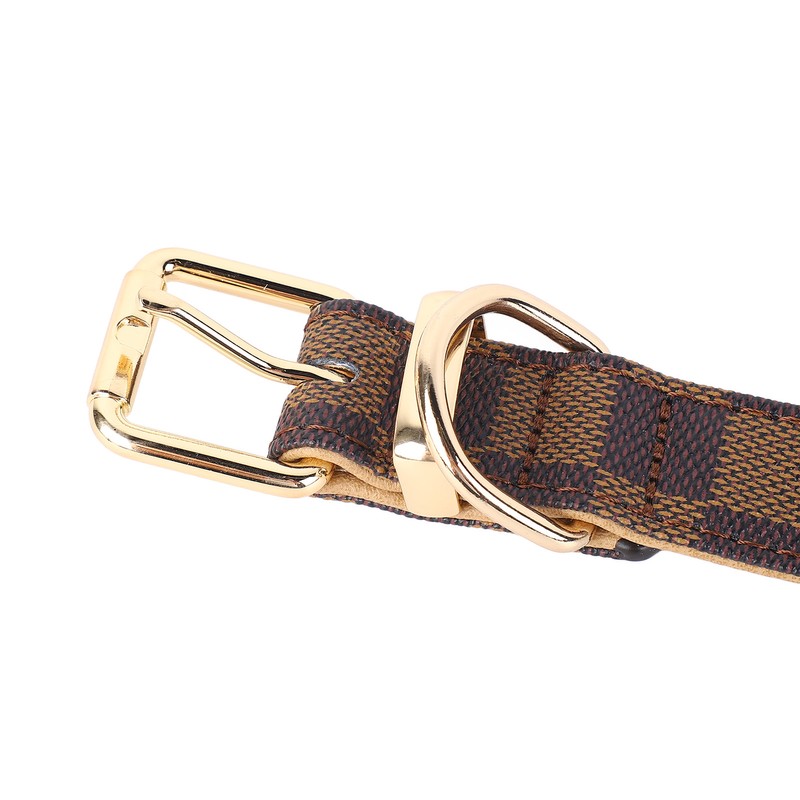Dog Collar Durable Soft Stylish Plaid Pattern Dog Collar Adjustable