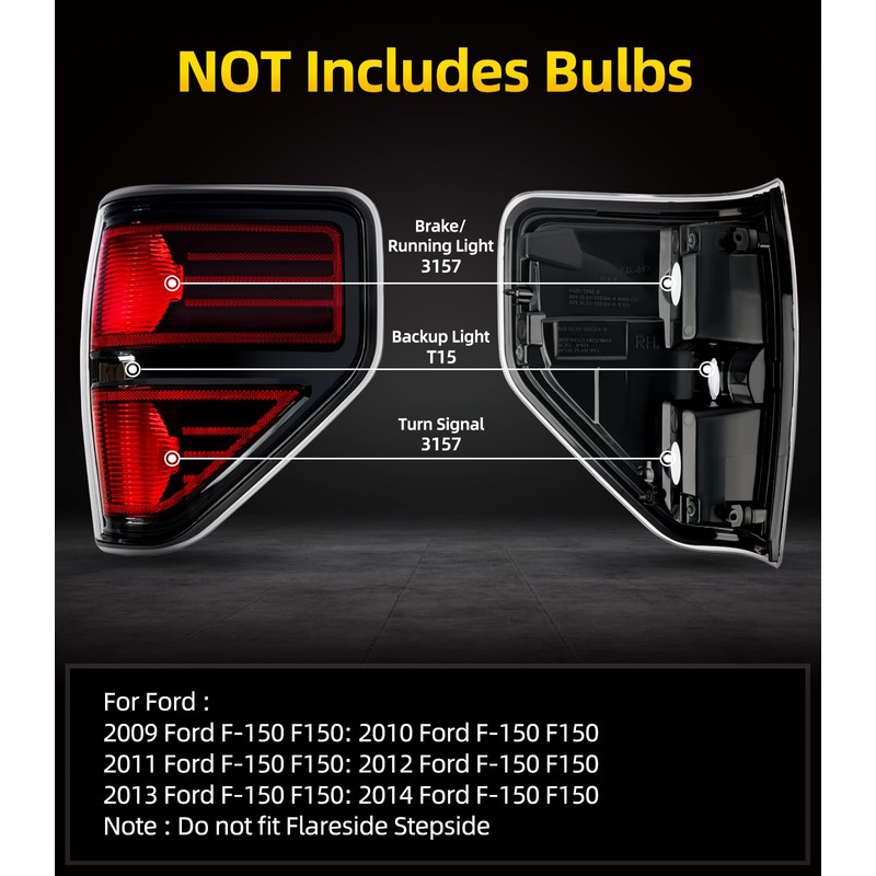 OKLPF rear brake tail light compatible with 2009 2010 2011
