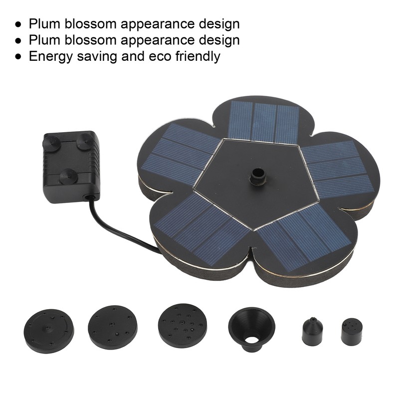 Solar Fountain Solar Powered Plum Blossom Style Fast Start Up
