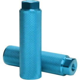 2 Pcs Blue Bike Pegs Aluminum Alloy Anti-Skid Lead Foot Bicycle Pegs BMX Pegs for Mountain Bike Cycling Rear Stunt Pegs Fit 3/8 inch Axles Bike Pegs Accessories BMX Bike