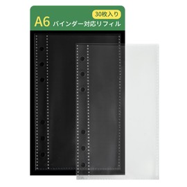 A6 Refill, 6 Holes, Seal Pad, A6, Transparent, Includes 30 Sheets, Seal Book, Refill, Release Paper for Girls