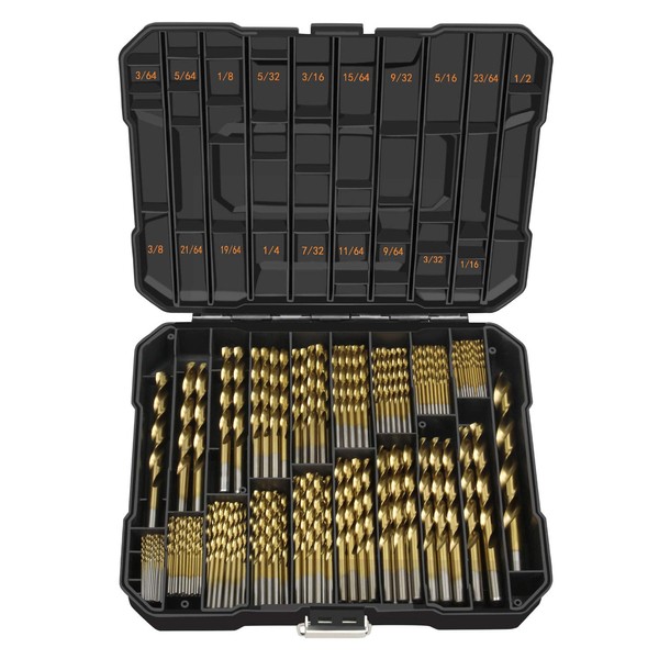 ENERTWIST Titanium Drill Bit Kit Set for Metal and Wood