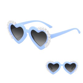 Baby Sunglasses Children's Sunglasses 3-9 Years, Polarised Children's Sunglasses, Funny Heart-Shaped Party Sunglasses, UV400 Protection, Pearl, Vintage Heart for Toddlers, Girls, Boys, Beach Party