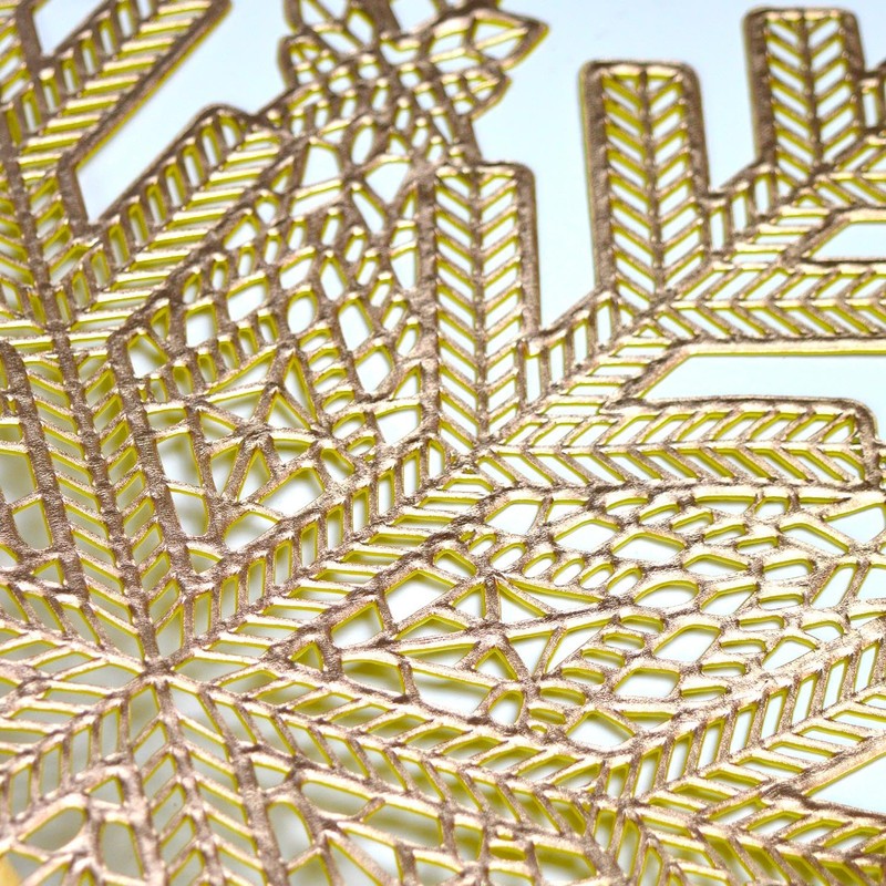 YöL Set Of 6 Gold Snowflake Placemats PVC Christmas Table