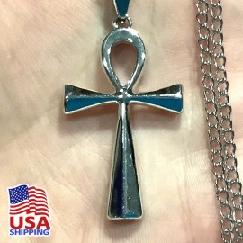 Fashion Jewelry Ankh Pendant & Steel Chain - Simple Egyptian Ankh Necklace